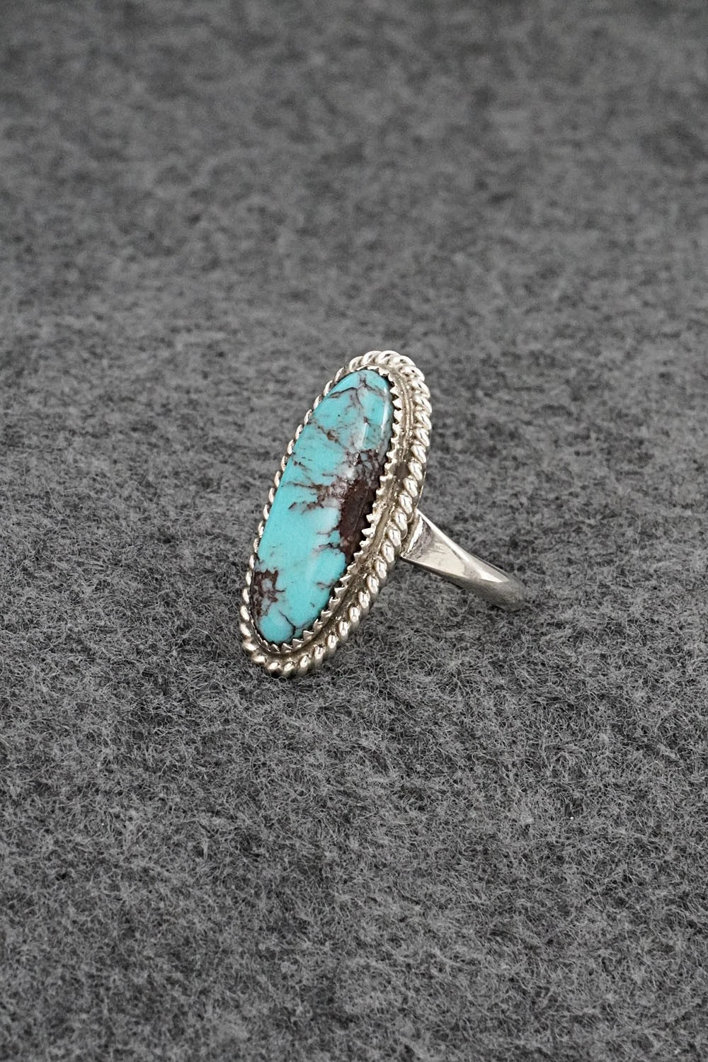 Turquoise & Sterling Silver Ring - Darius Arviso - Size 8