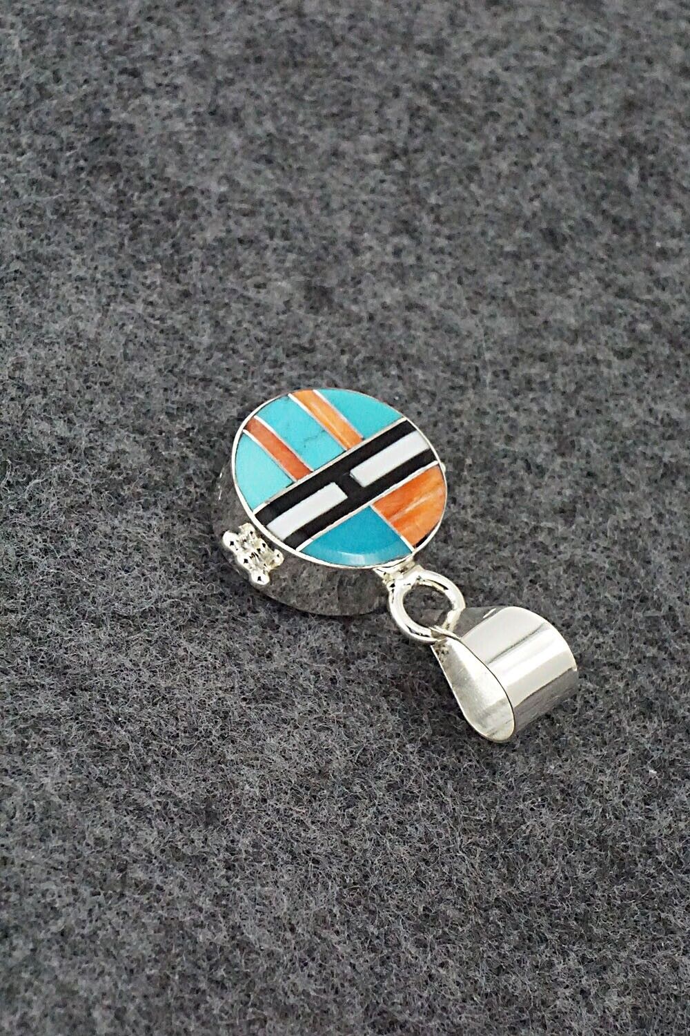 Multi-Stone & Sterling Silver Double-Sided Pendant - Edison Yazzie