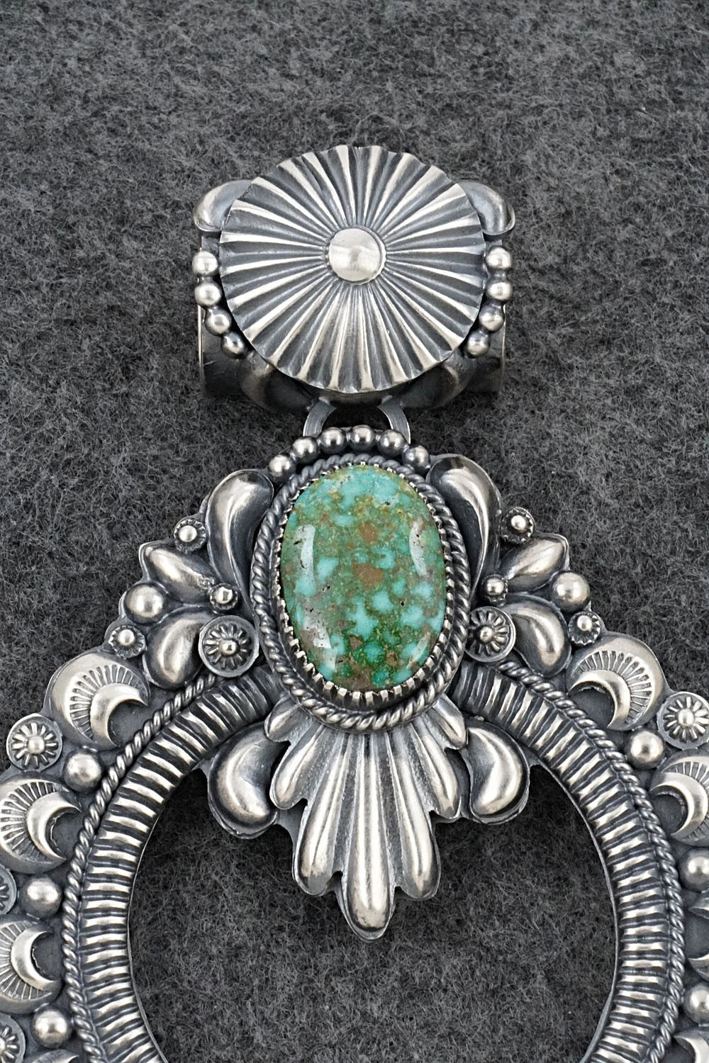 Turquoise & Sterling Silver Naja Pendant - Delbert Gordon