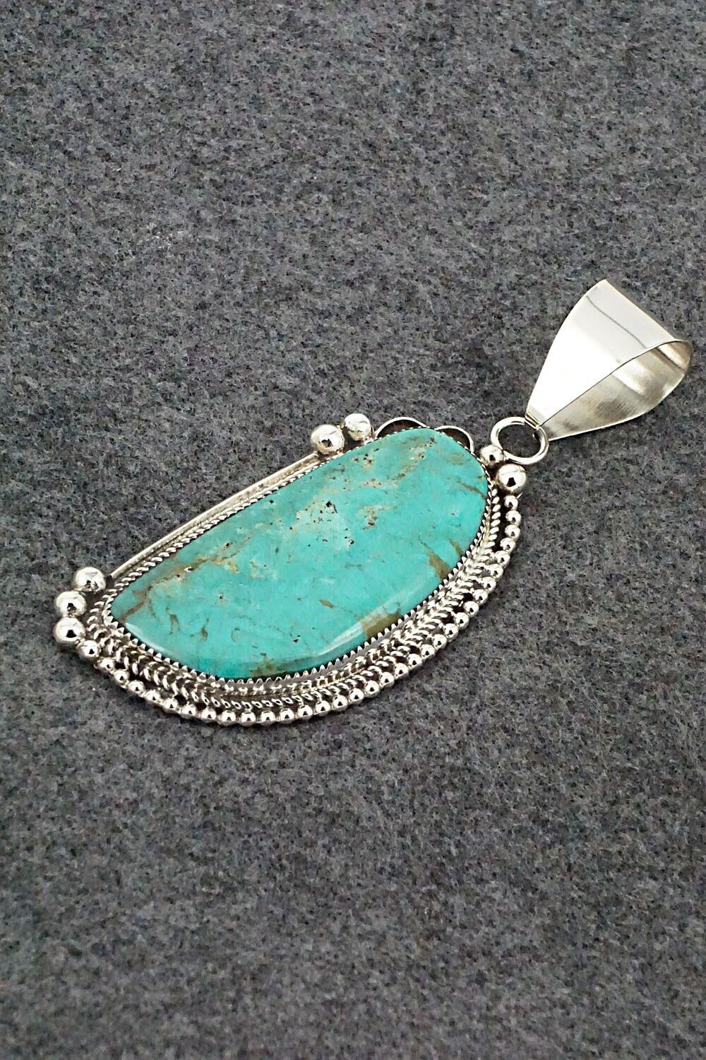 Turquoise and Sterling Silver Pendant - Leslie Nez