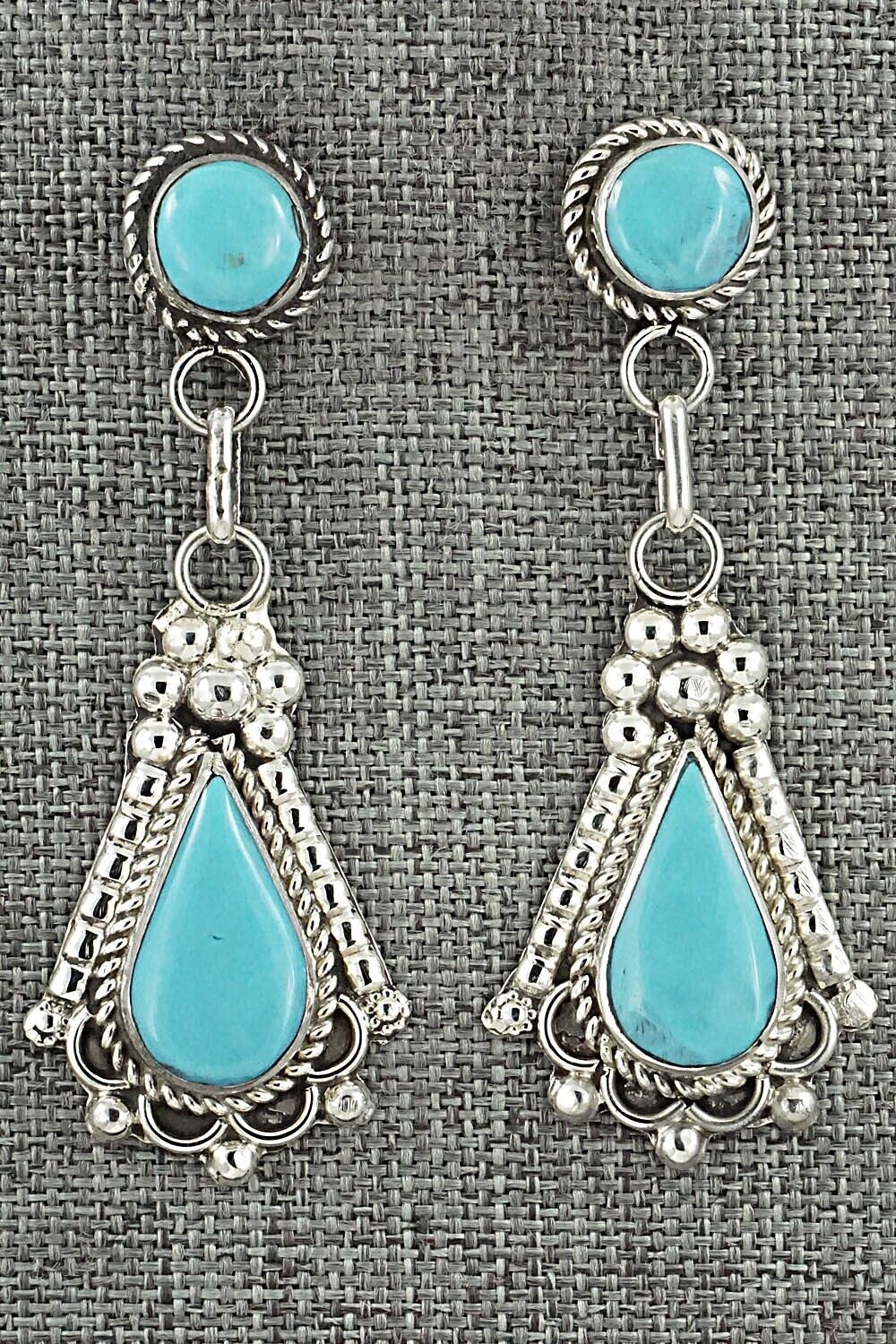 Turquoise & Sterling Silver Earrings - Juanita Yatsatie