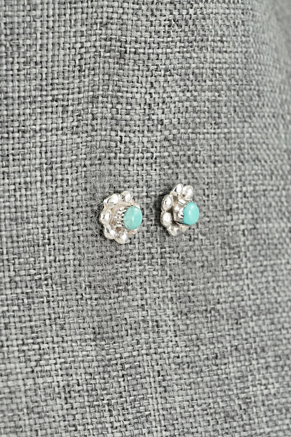 Turquoise & Sterling Silver Earrings - Roland Yatsate