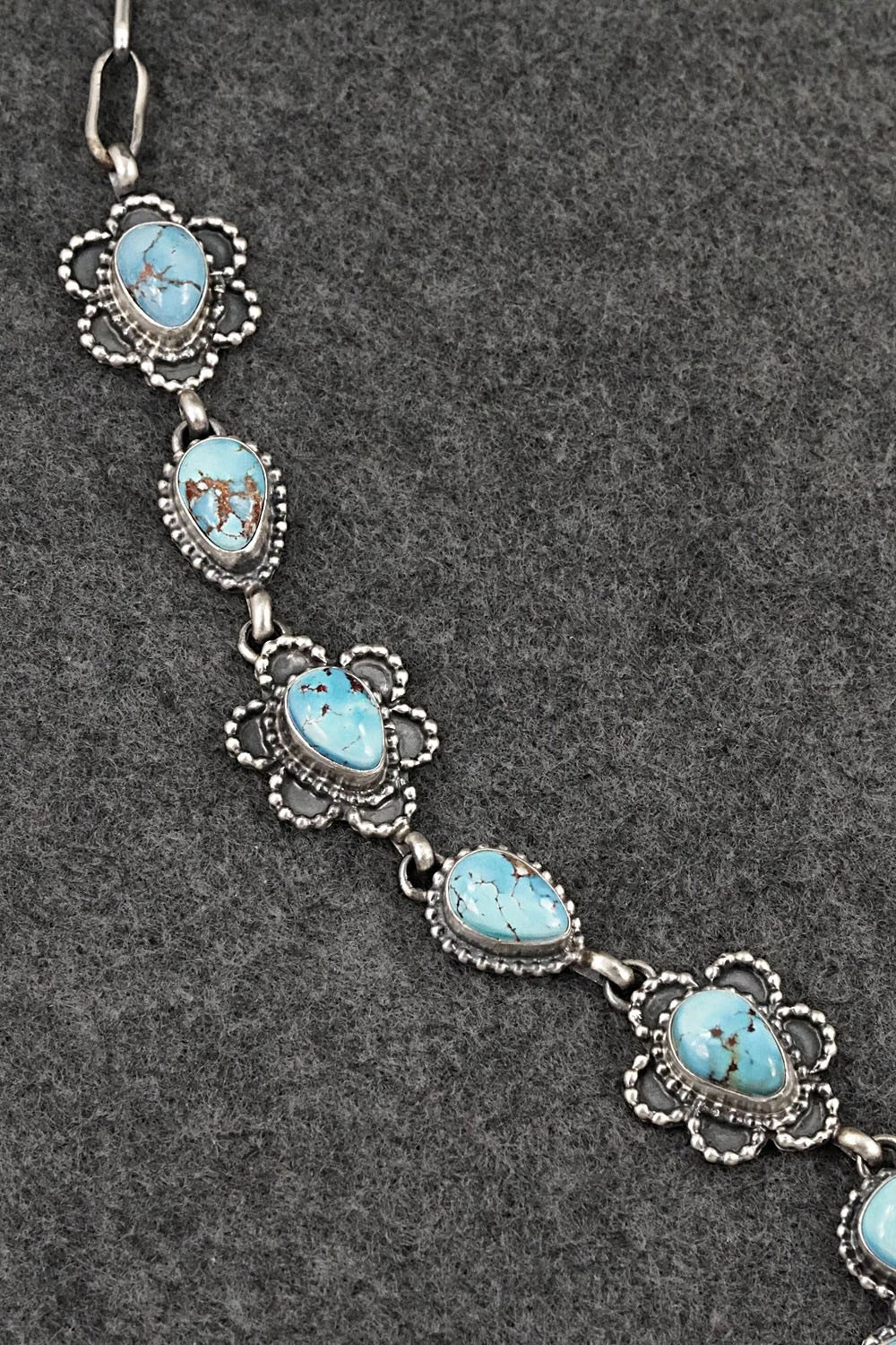 Turquoise & Sterling Silver Necklace and Earrings Set - Darrin Livingston