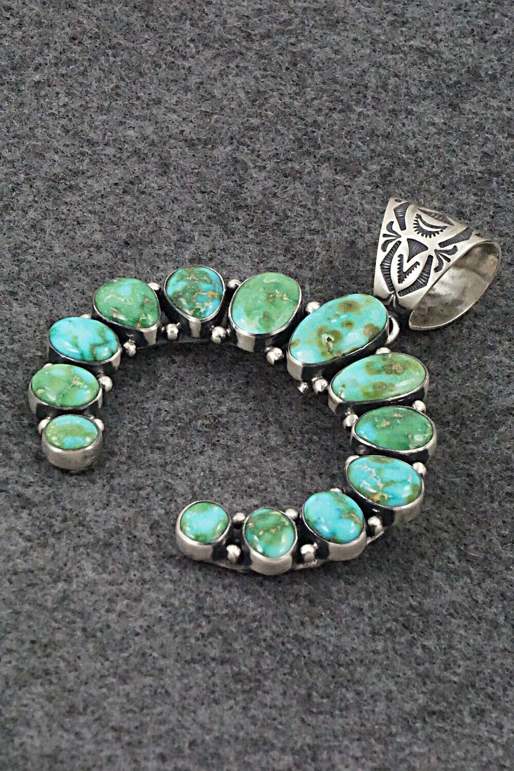 Turquoise & Sterling Silver Naja Pendant - Bernyse Chavez