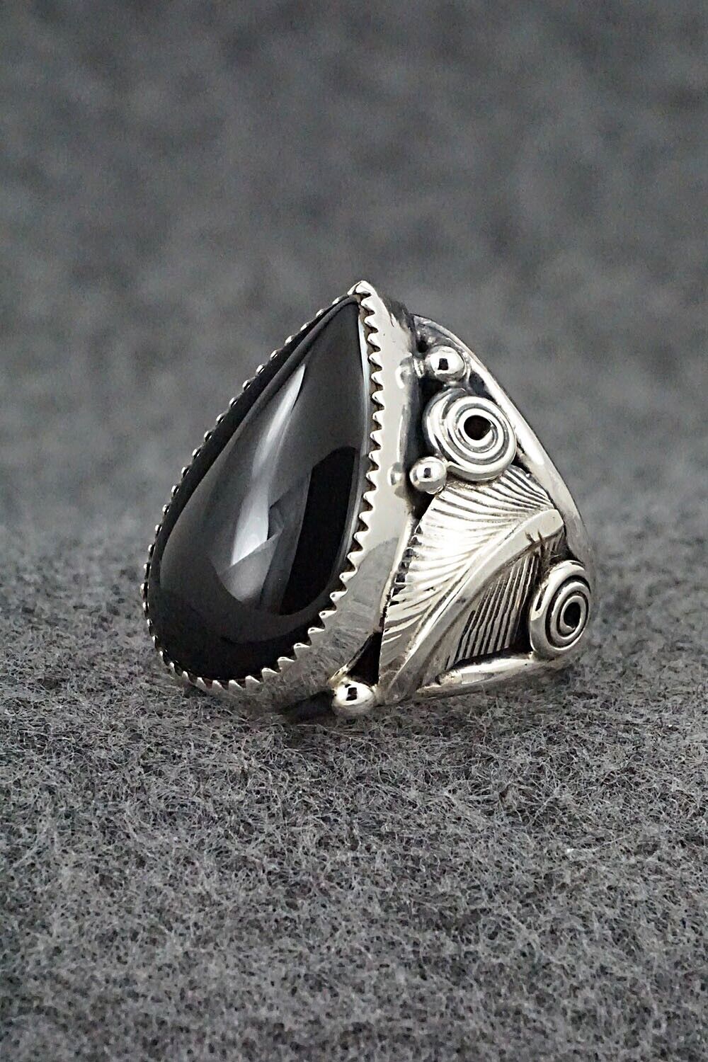 Onyx & Sterling Silver Ring - Darrell Morgan - Size 7