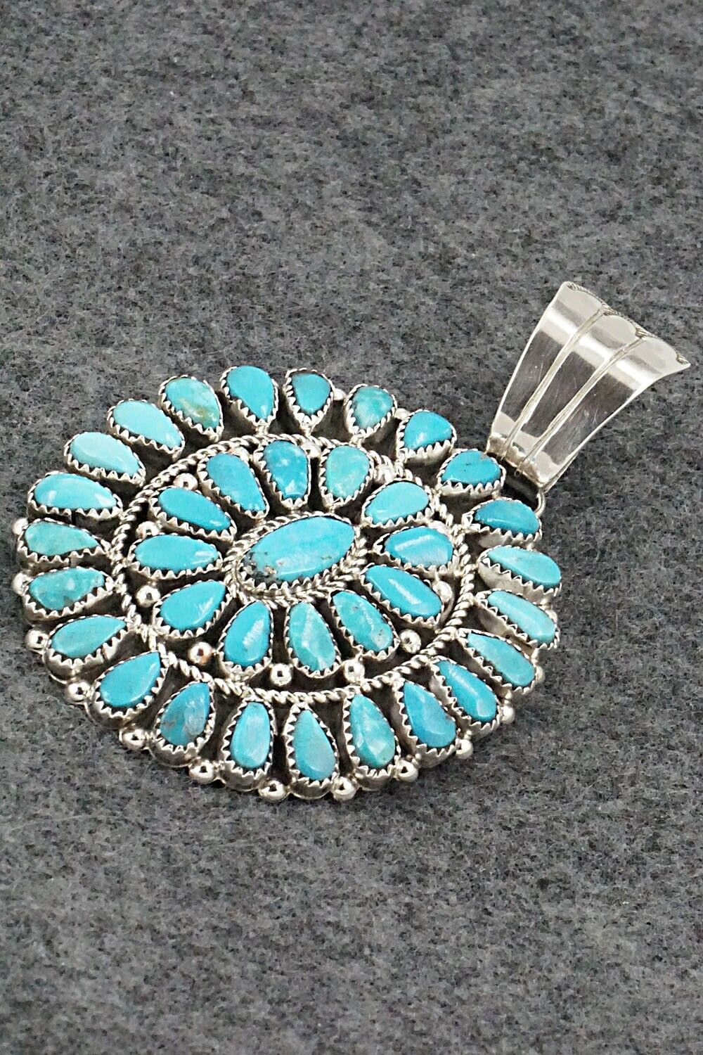 Turquoise & Sterling Silver Pendant - Eunise Wilson
