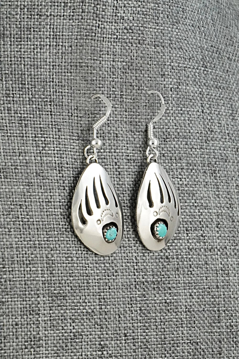 Turquoise & Sterling Silver Earrings - Ervin Begay