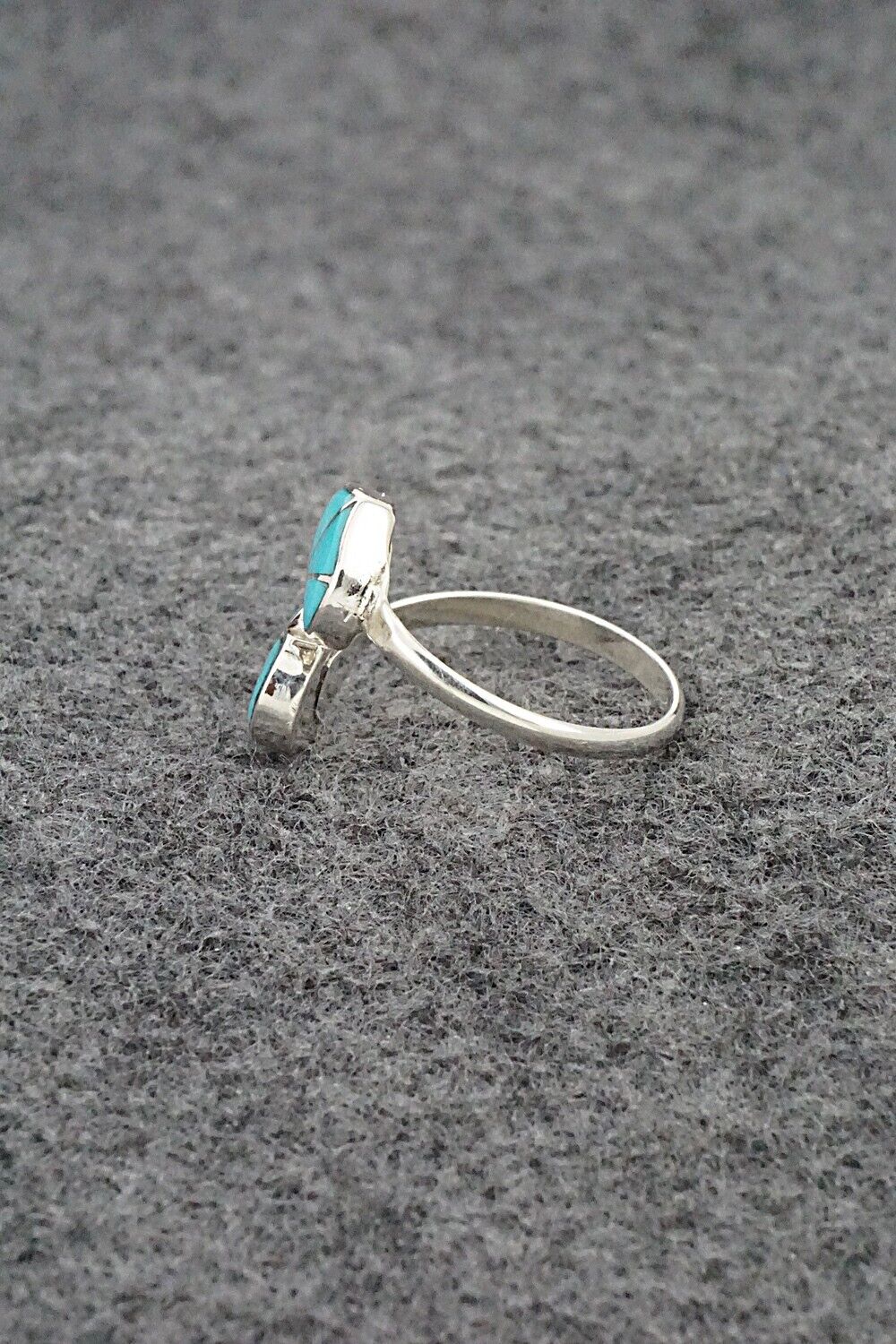 Turquoise & Sterling Silver Ring - Gina Dosedo - Size 7 Adj.