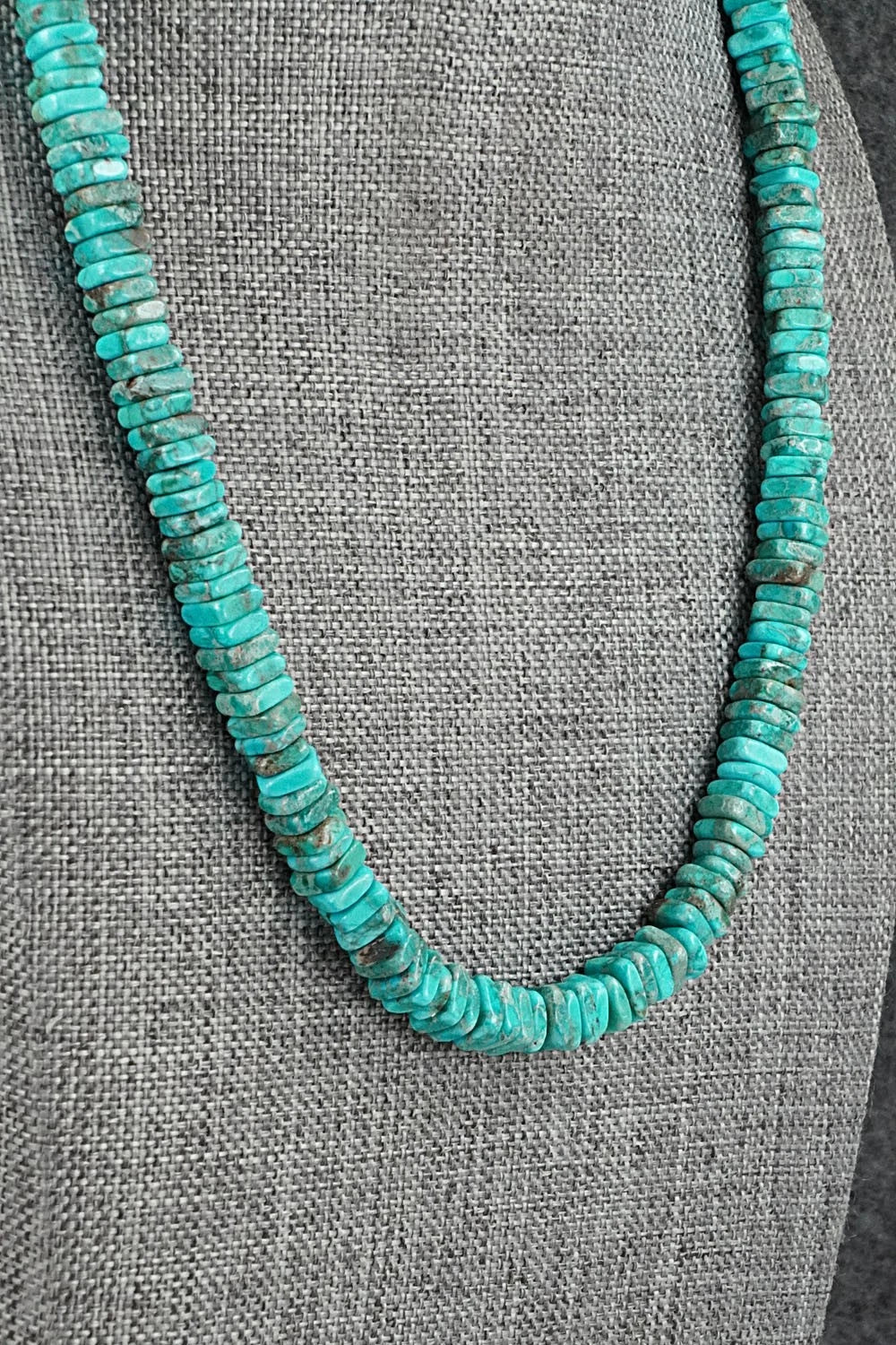 Turquoise & Sterling Silver Necklace 18" - Doreen Jake