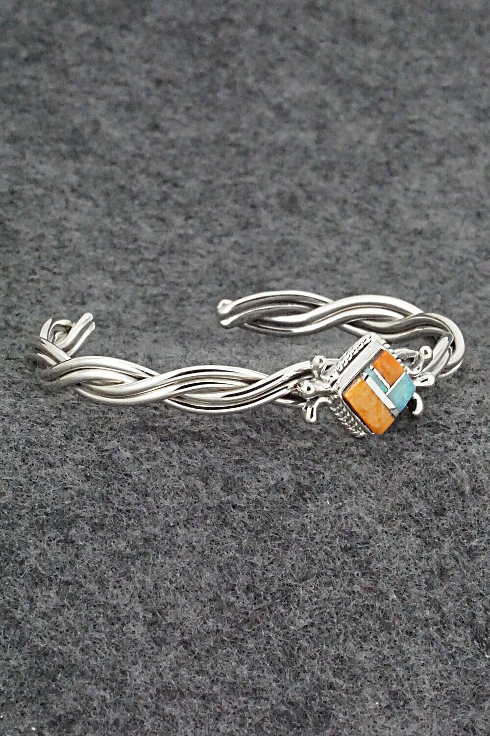 Spiny Oyster, Opalite & Sterling Silver Bracelet - James Manygoats