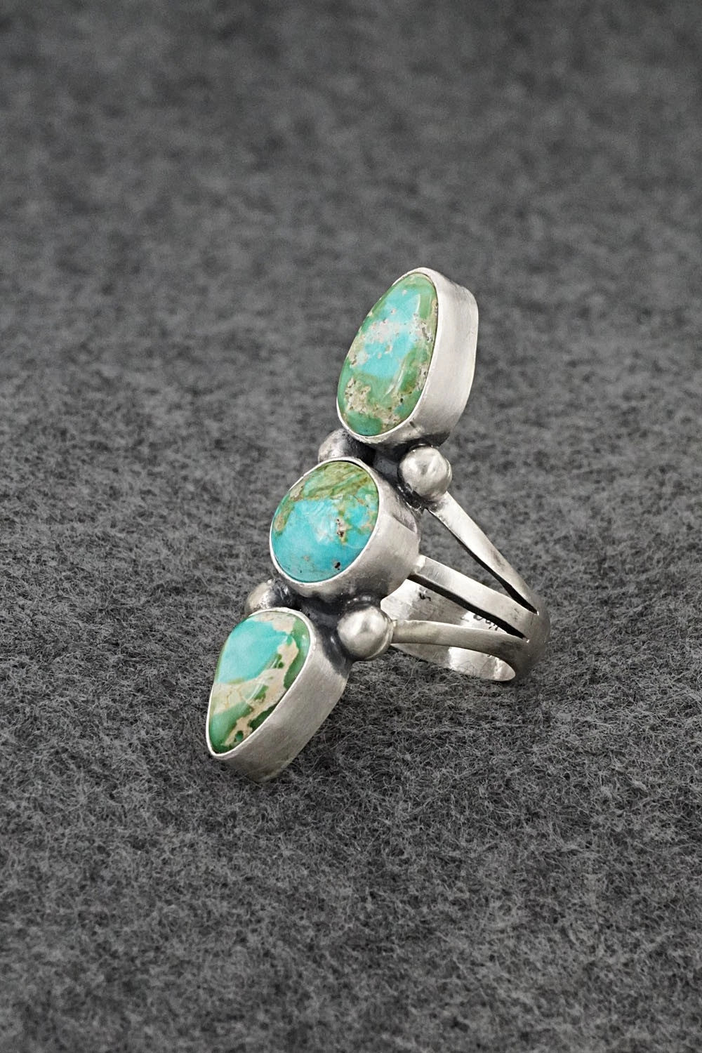 Turquoise & Sterling Silver Ring - Bobby Johnson - Size 6.5