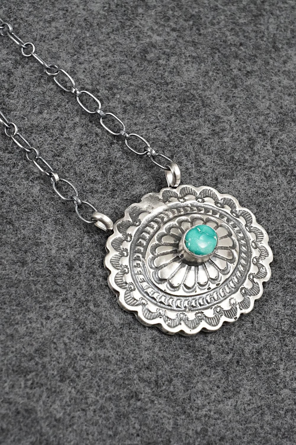 Turquoise & Sterling Silver Necklace - Adrienne Gordon
