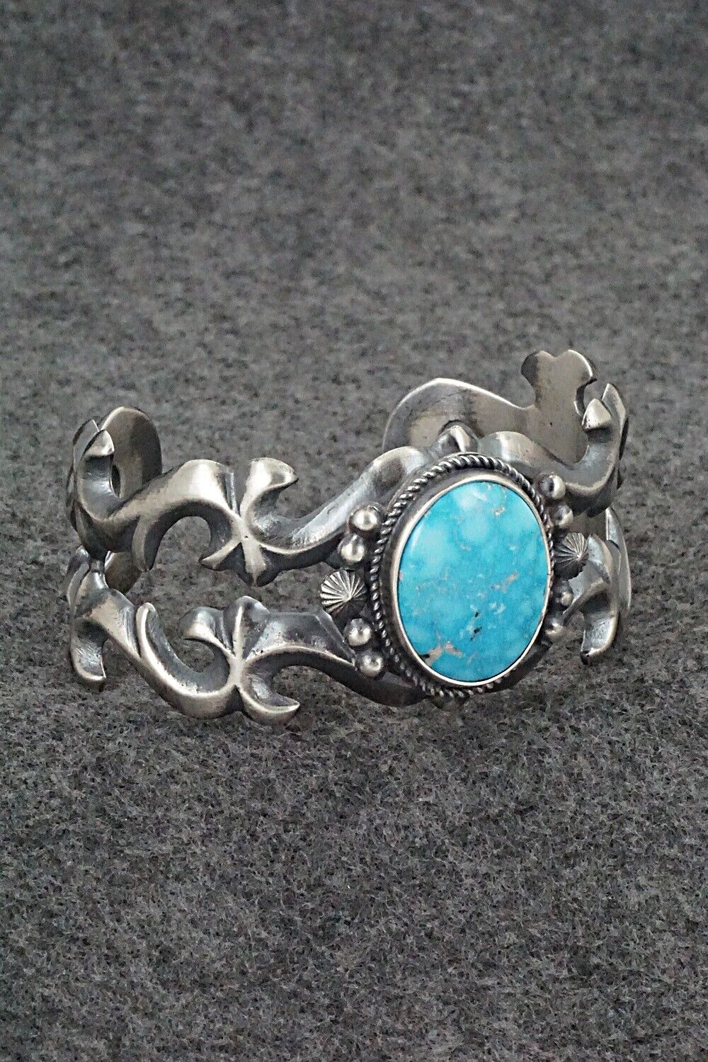 Turquoise & Sterling Silver Bracelet - Harrison Bitsue