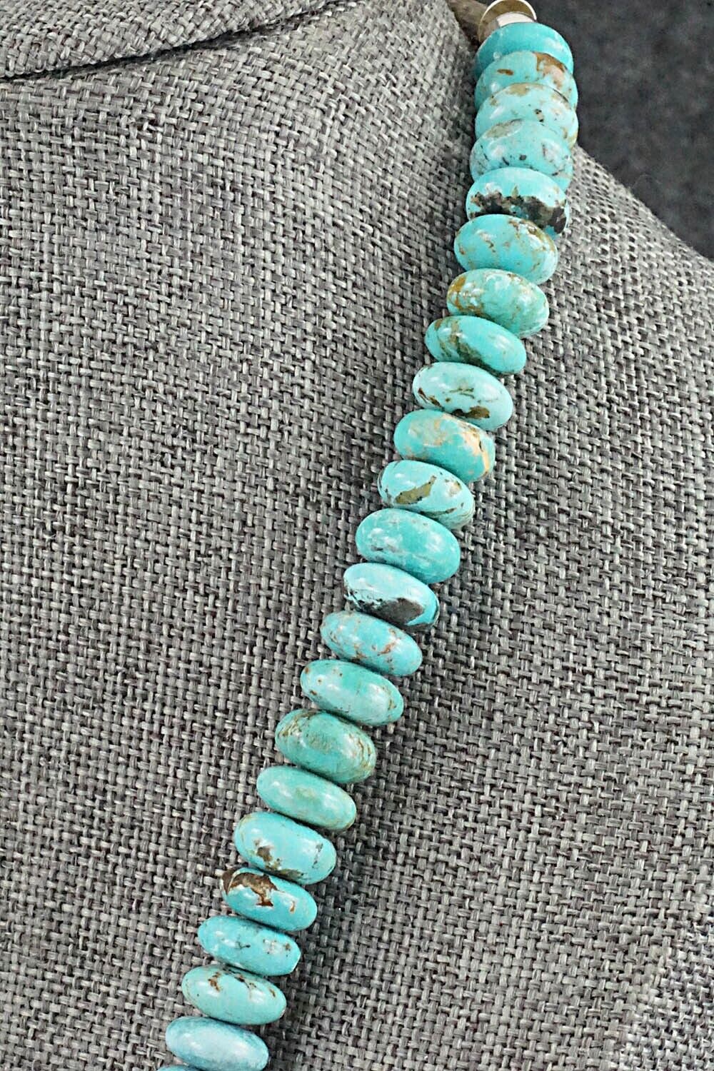 Turquoise & Sterling Silver Necklace 19" - Doreen Jake