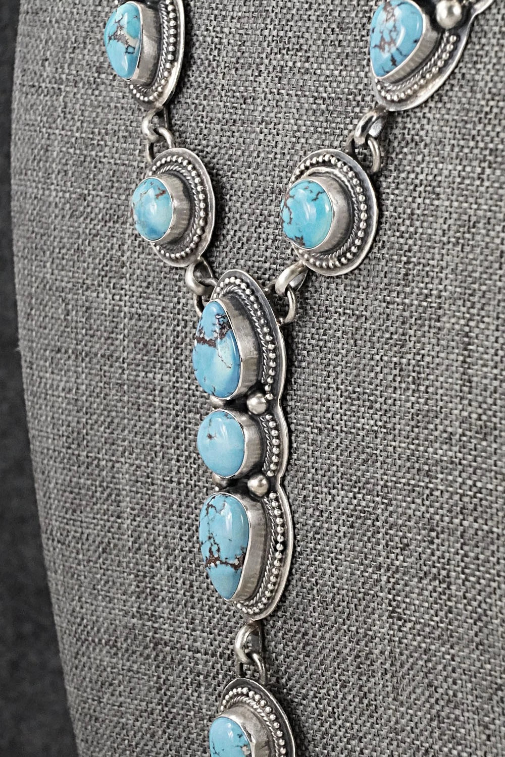 Turquoise & Sterling Silver Necklace and Earrings Set - Kathleen Livingston