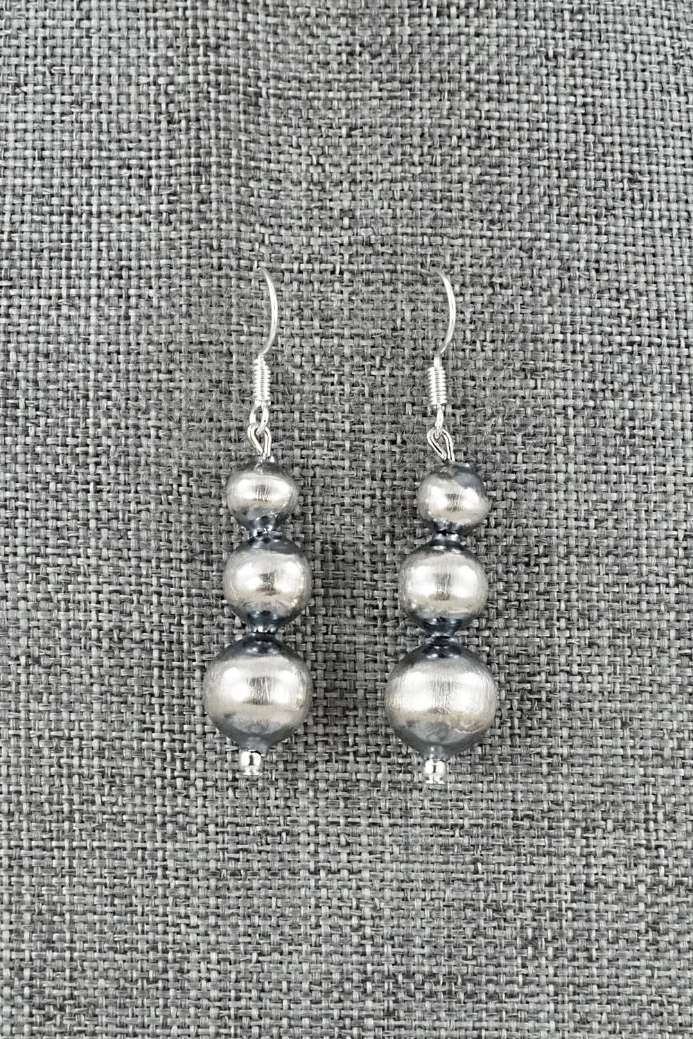 Sterling Silver Navajo Pearl Necklace & Earrings Set - Treva Jim