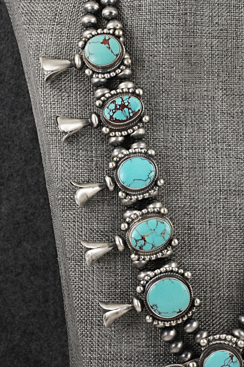 Turquoise & Sterling Silver Squash Blossom Set - Kathleen Chavez