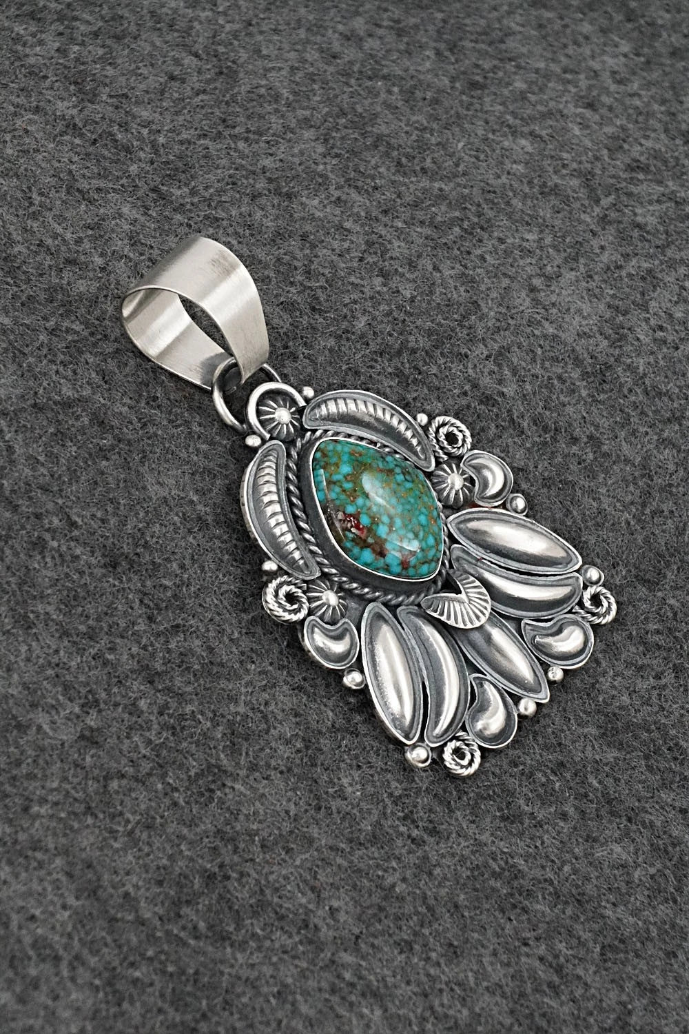 Turquoise and Sterling Silver Pendant - Derrick Gordon