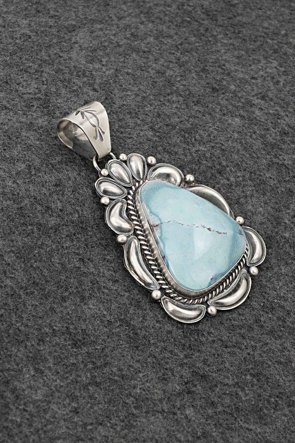 Turquoise & Sterling Silver Pendant - Raymond Delgarito