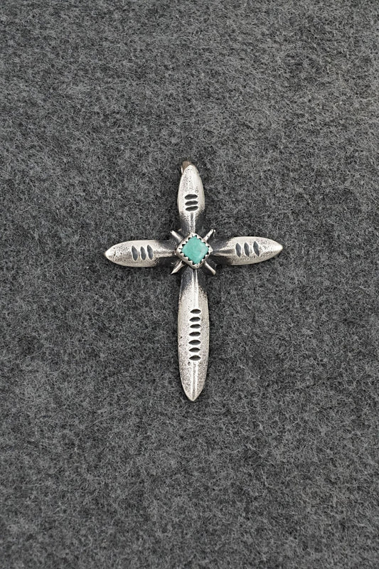 Turquoise & Sterling Silver Pendant - Valerie Cayatiento