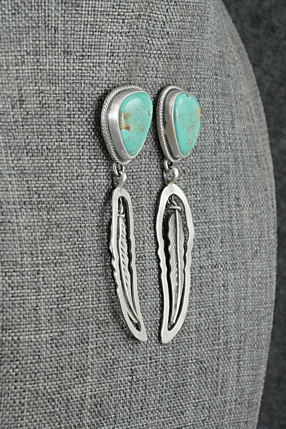 Turquoise & Sterling Silver Earrings - Darrin Livingston