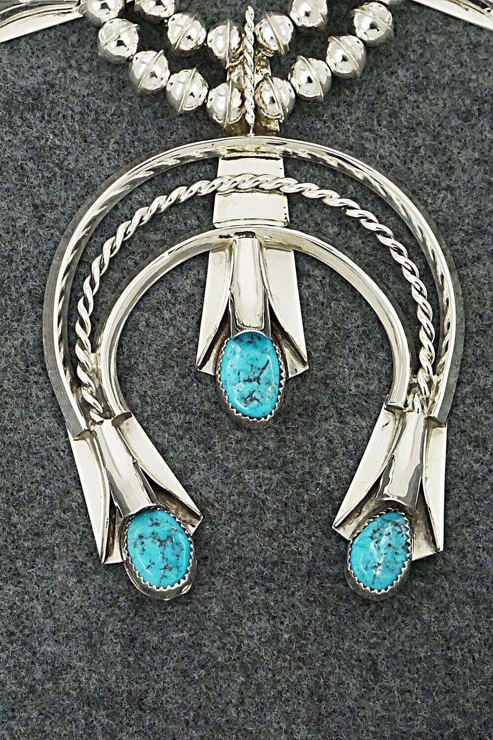 Turquoise & Sterling Silver Squash Blossom Set - Louise Yazzie