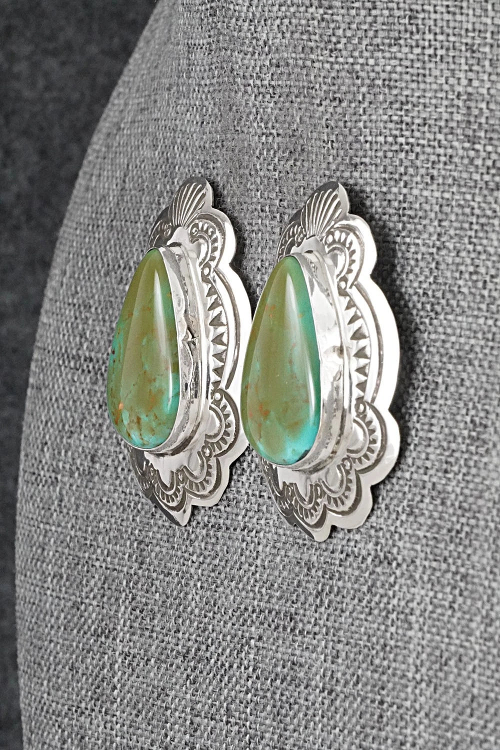 Turquoise & Sterling Silver Earrings - Arnold Blackgoat