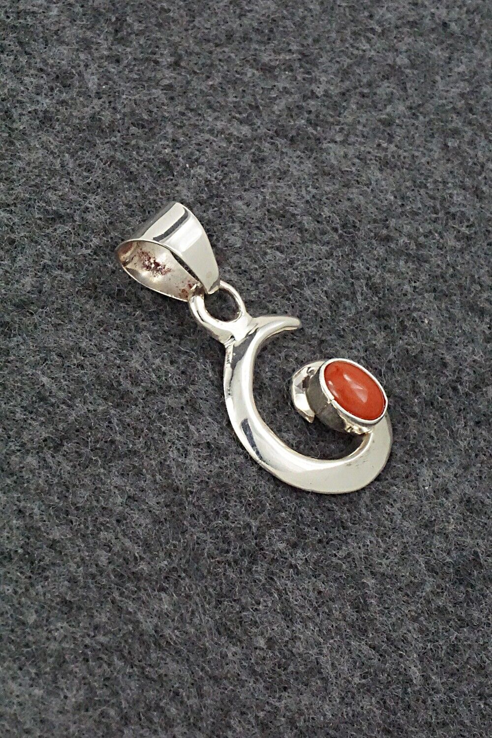 Coral & Sterling Silver Pendant - Mildred Parkhurst