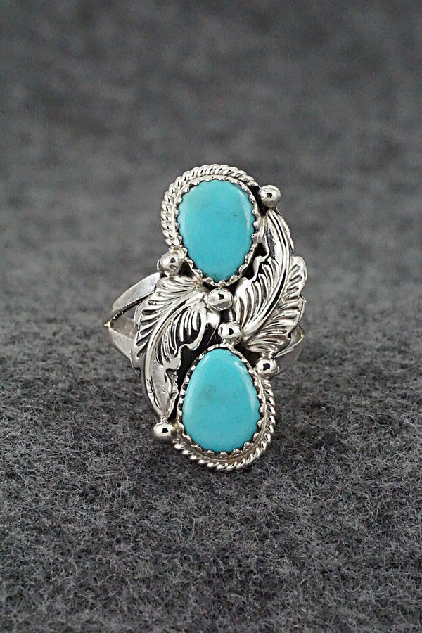 Turquoise & Sterling Silver Ring - Jerryson Henio - Size 6.5