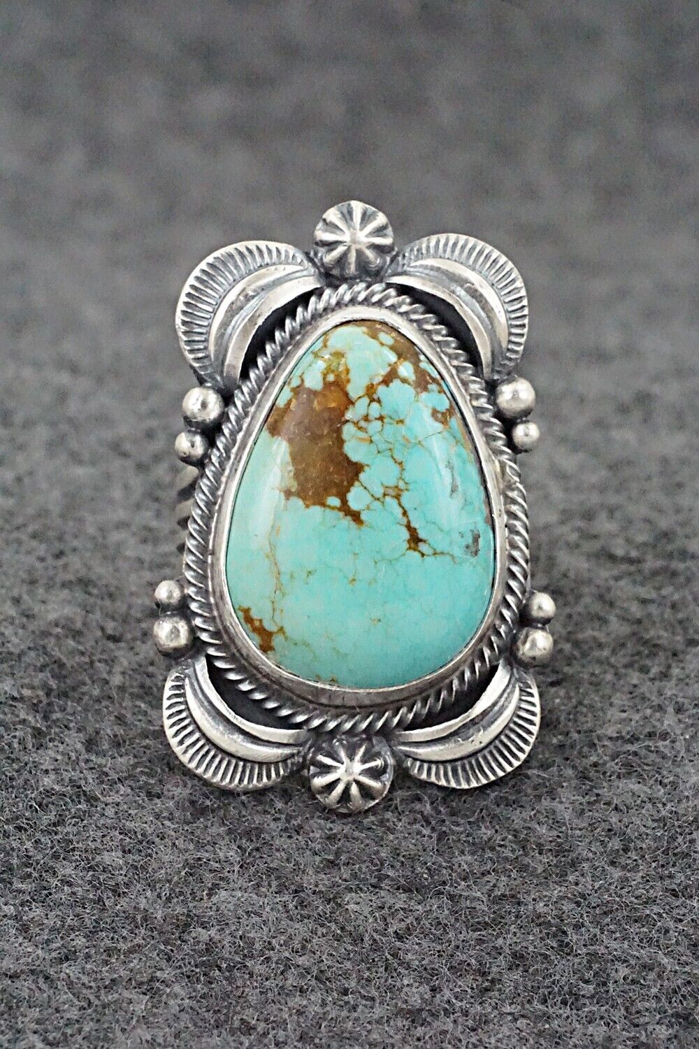 Turquoise & Sterling Silver Ring - Randy Boyd - Size 8.5