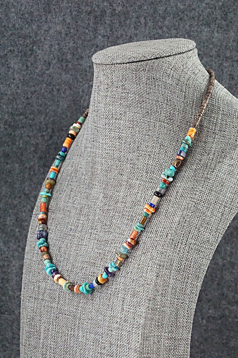 Multi Stone and Sterling Silver Necklace - Helen Tsosie
