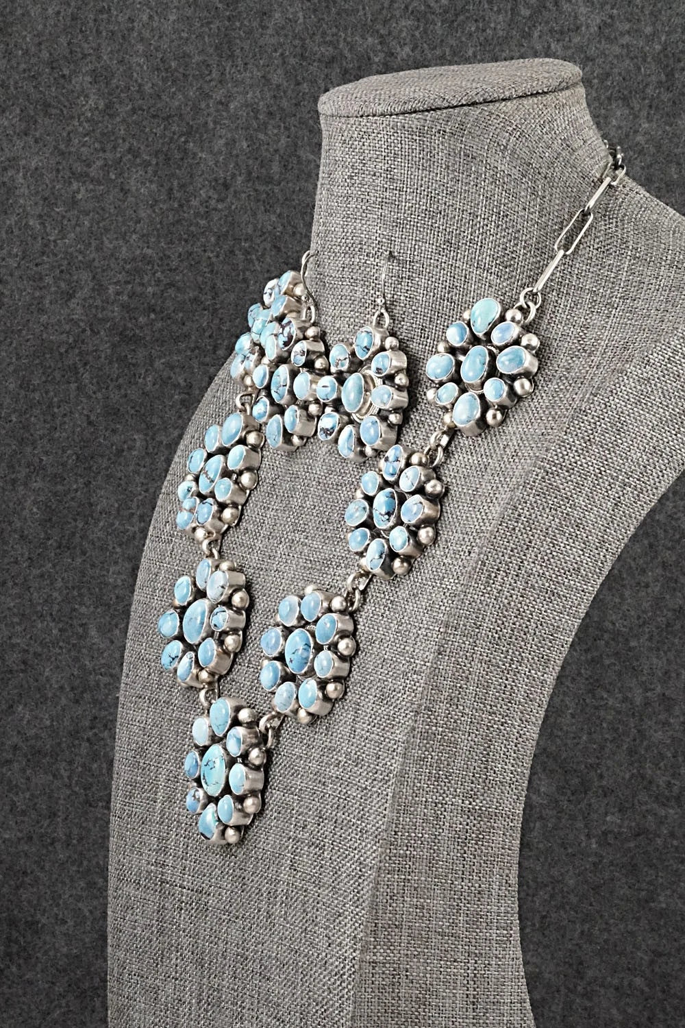 Turquoise & Sterling Silver Necklace and Earrings Set - Kathleen Livingston