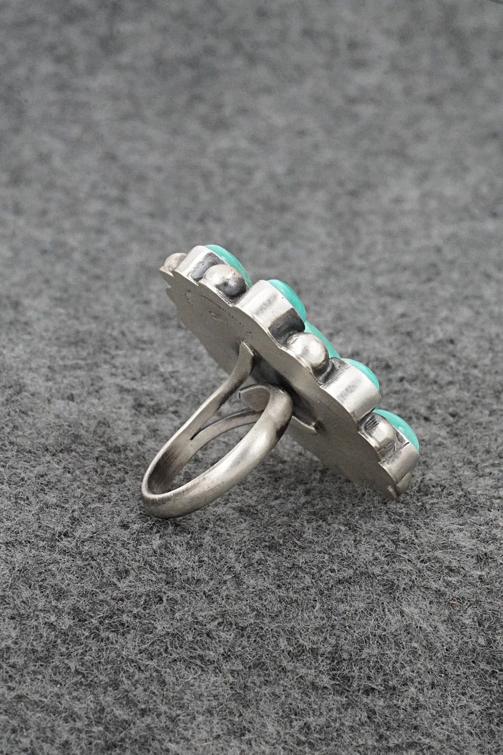 Turquoise & Sterling Silver Ring - Kathleen Livingston - Size Adjustable