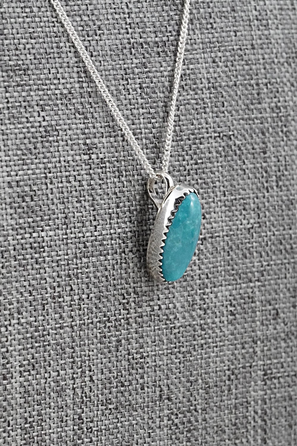 Turquoise & Sterling Silver Necklace and Earrings Set - Murray Hannaweeka