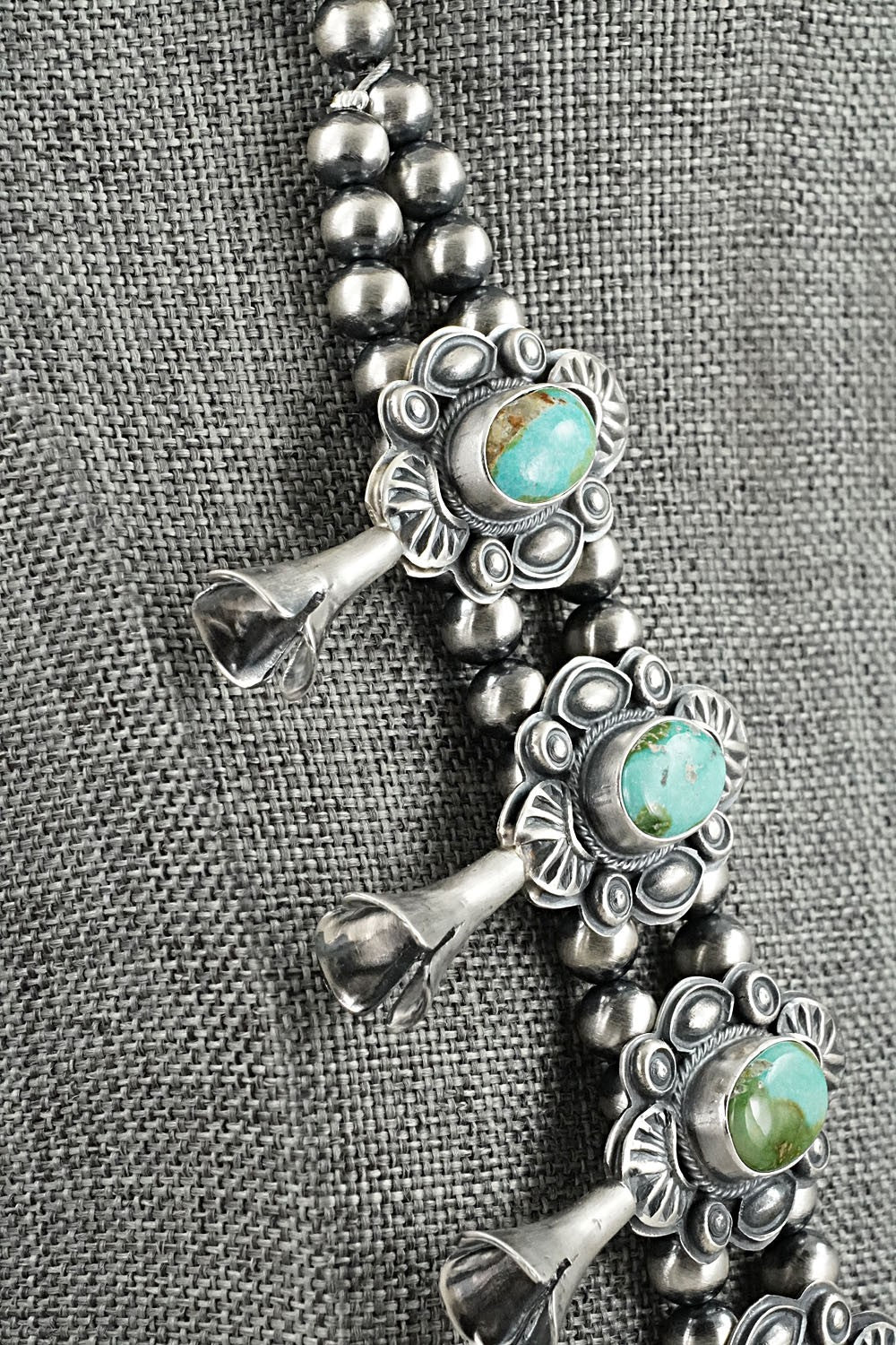 Turquoise & Sterling Silver Squash Blossom Set - Randy Boyd
