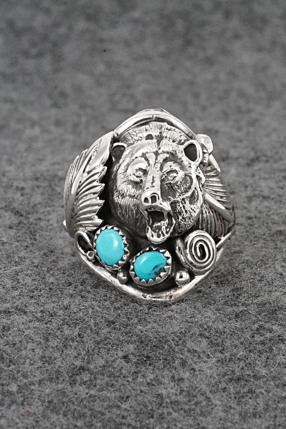 Turquoise & Sterling Silver Ring - Darrell Morgan - Size 11