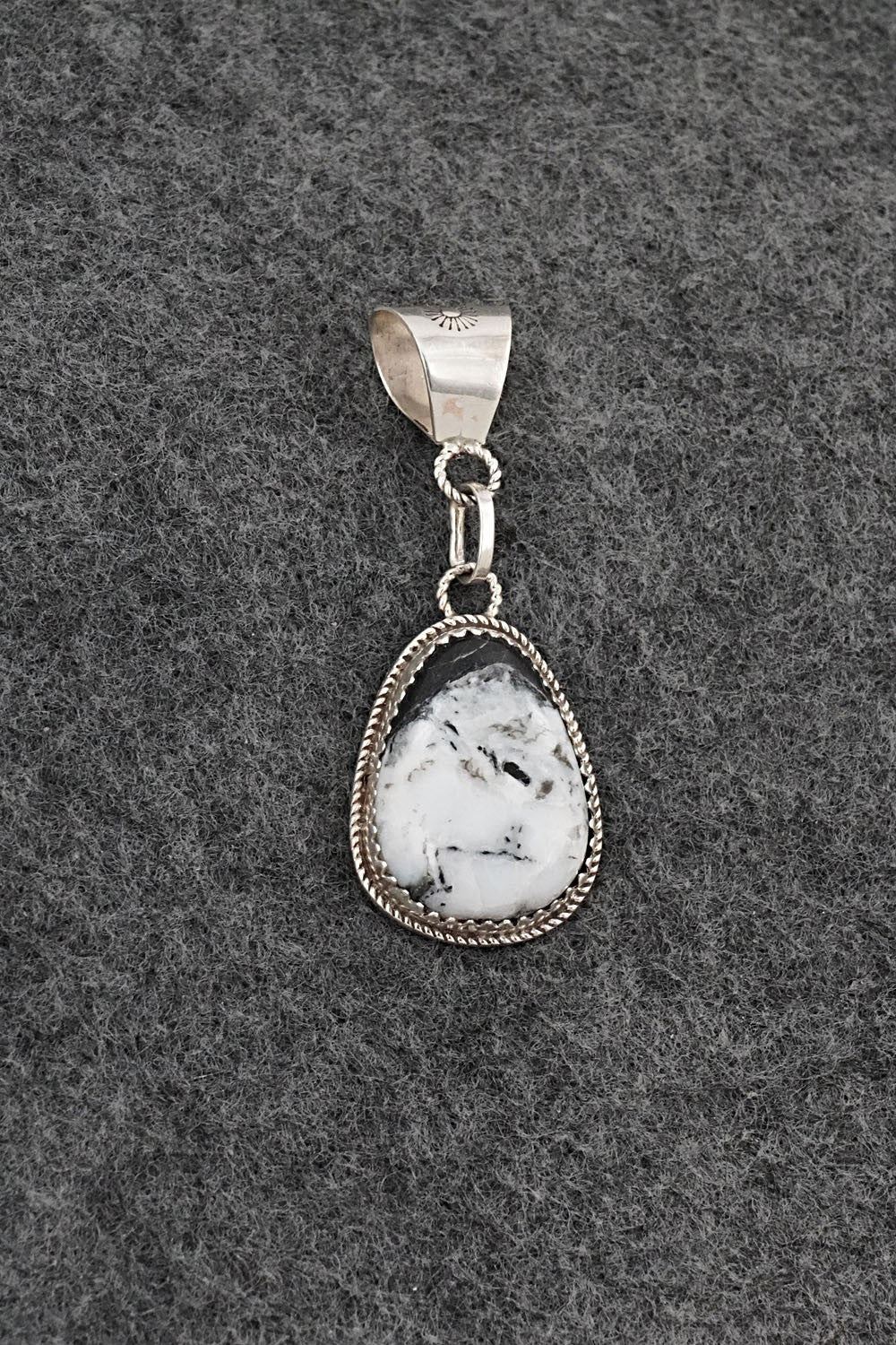 White Buffalo & Sterling Silver Pendant - Ernest Hawthorne