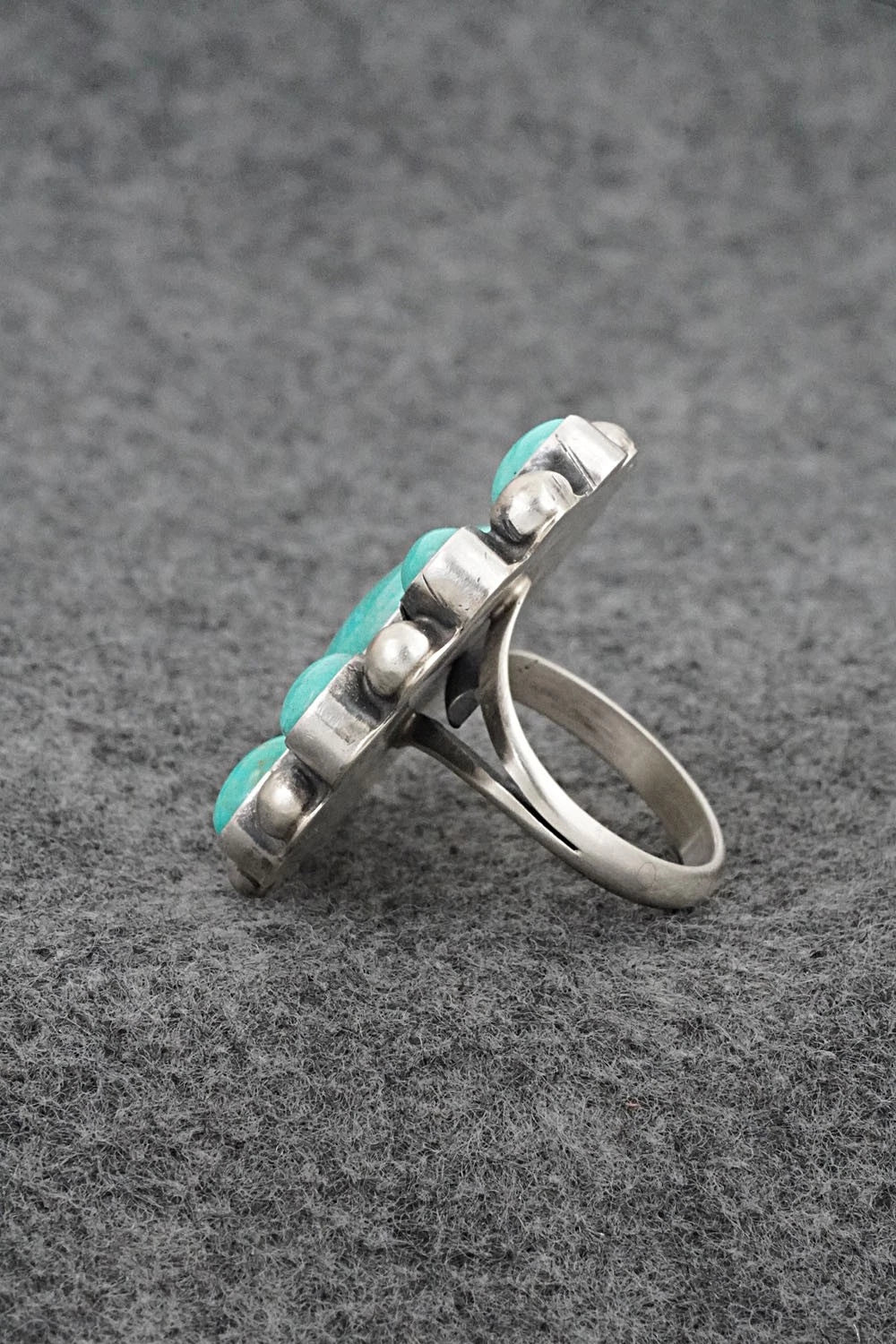 Turquoise & Sterling Silver Ring - Kathleen Livingston - Size Adjustable