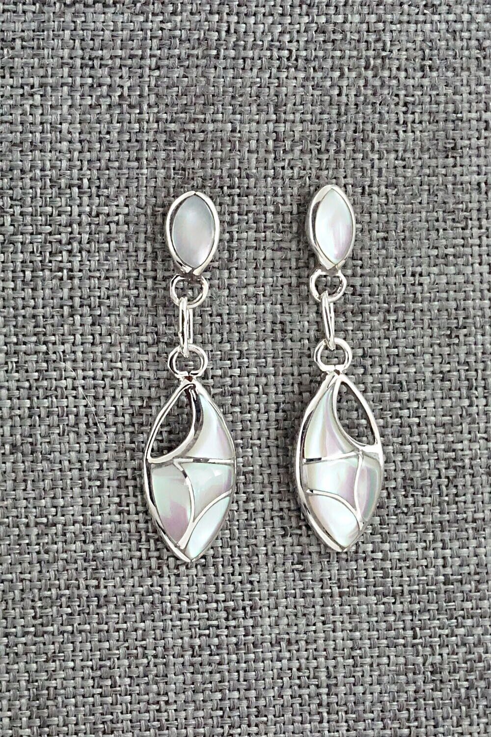 Mother of Pearl & Sterling Silver Inlay Earrings - Faye Leekya