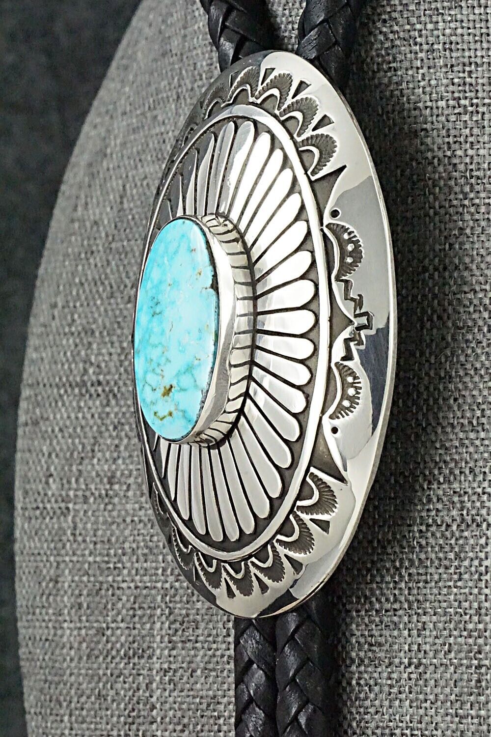 Turquoise & Sterling Silver Bolo Tie - Charlie John