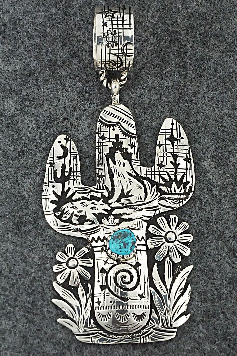Turquoise & Sterling Silver Pendant - Richard Singer