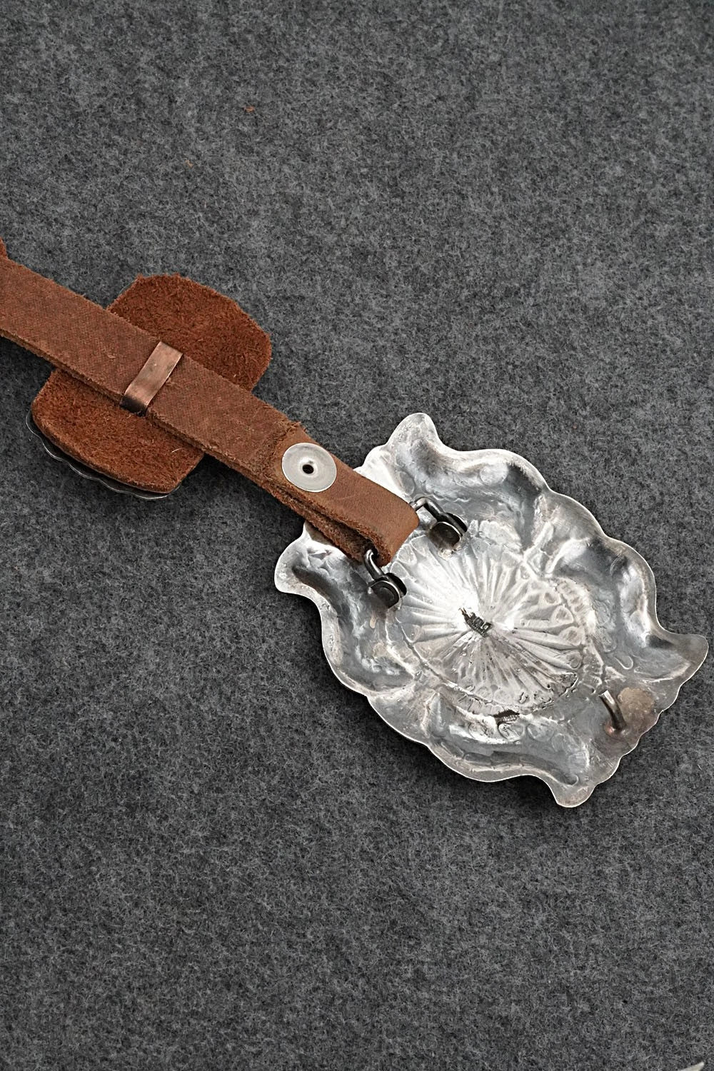 Turquoise, Sterling Silver & Leather Concho Belt - Dan Morgan