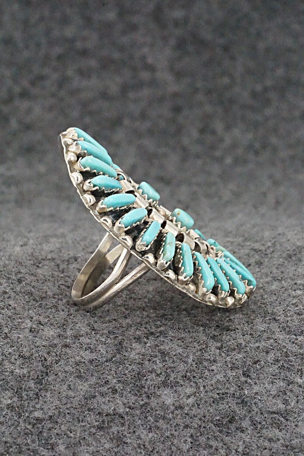 Turquoise & Sterling Silver Ring - Charlie John - Size 7