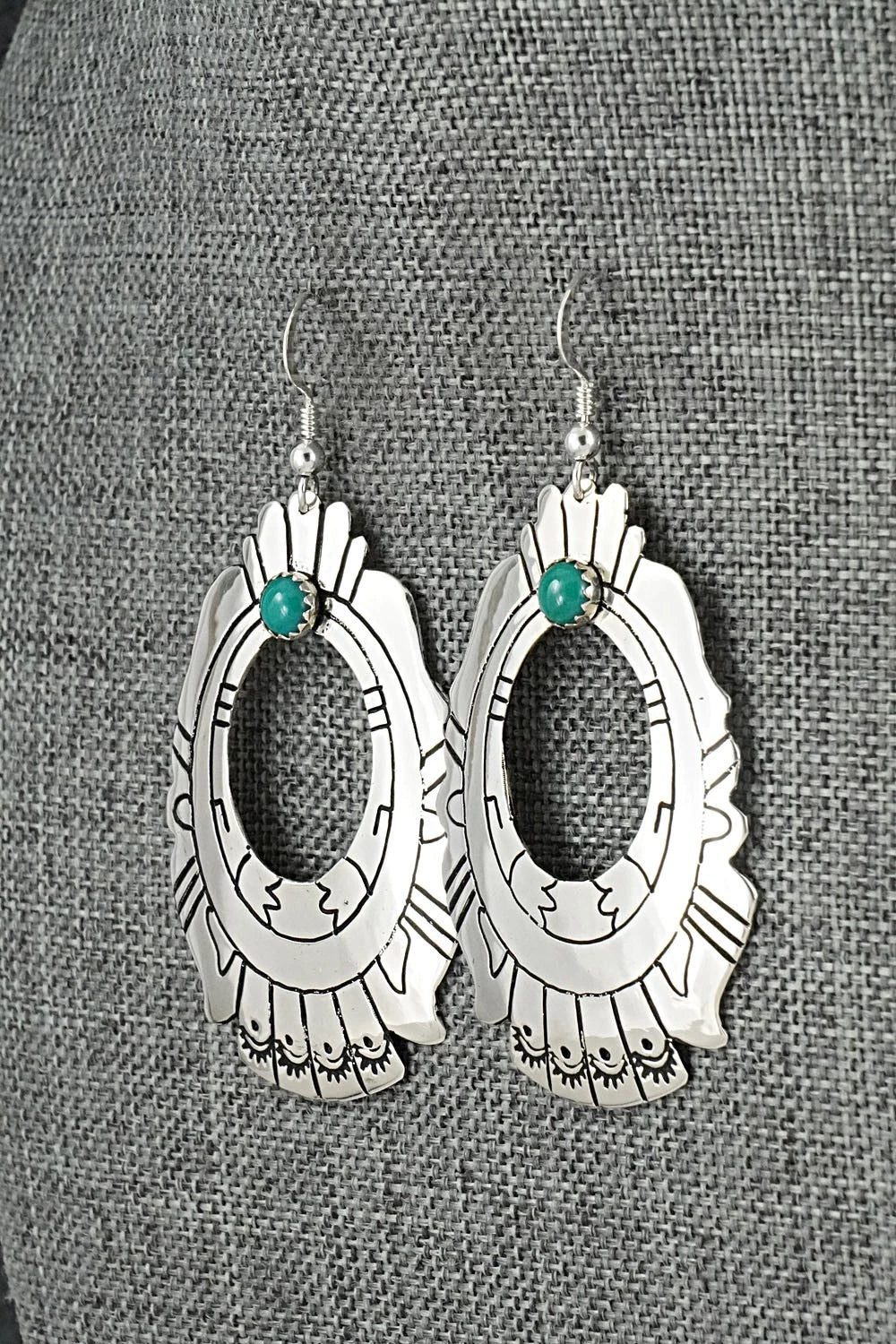 Turquoise & Sterling Silver Earrings - Rosita Singer