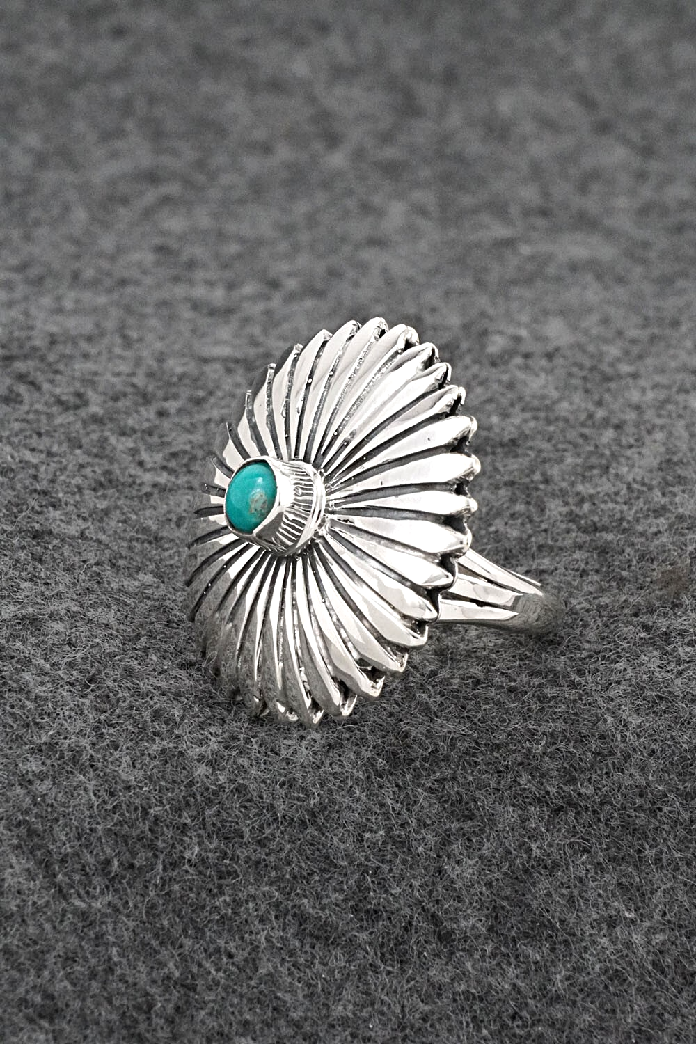 Turquoise & Sterling Silver Ring - Alice Rose Saunders - Size 7