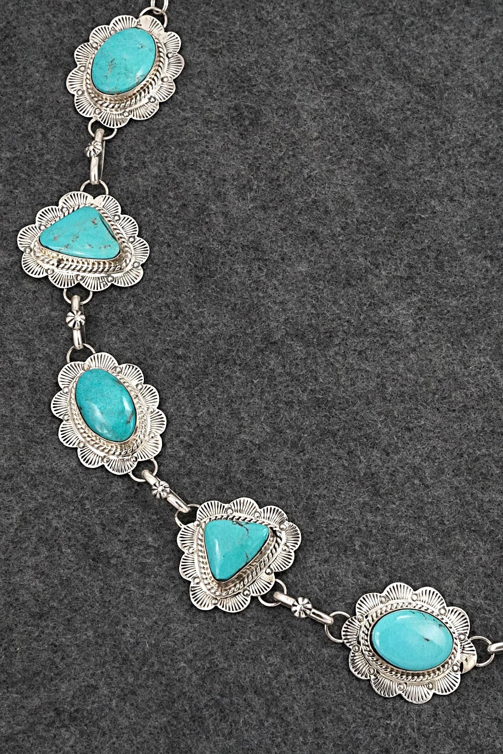 Turquoise & Sterling Silver Necklace - Vernon Johnson