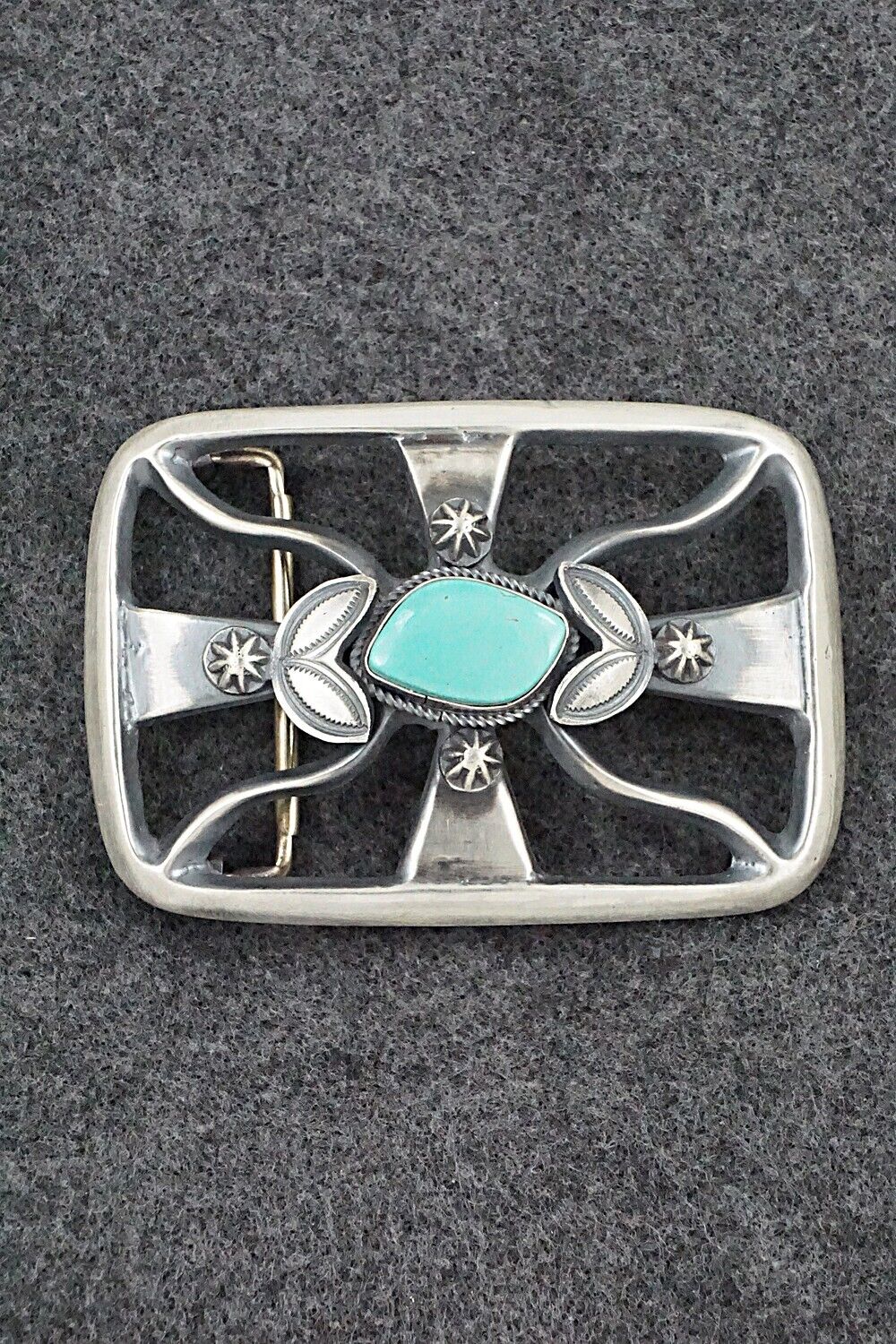 Turquoise & Sterling Silver Belt Buckle - Henry Morgan