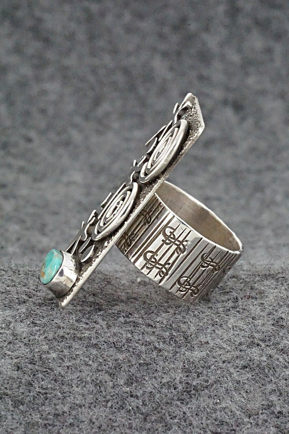 Turquoise & Sterling Silver Ring - Alex Sanchez - Size 7.5