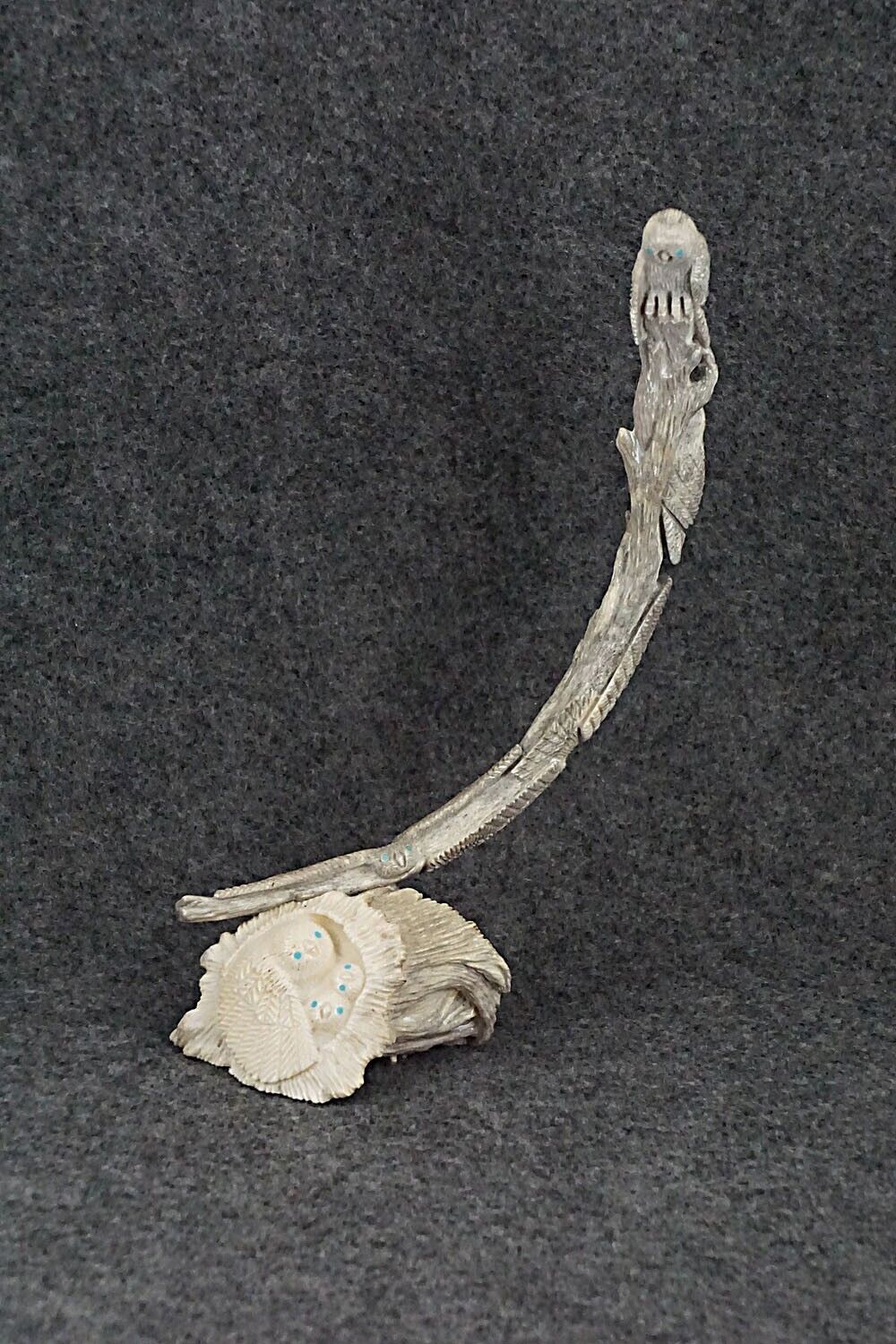 Owls Nesting Zuni Fetish Carving - Destry Siutza