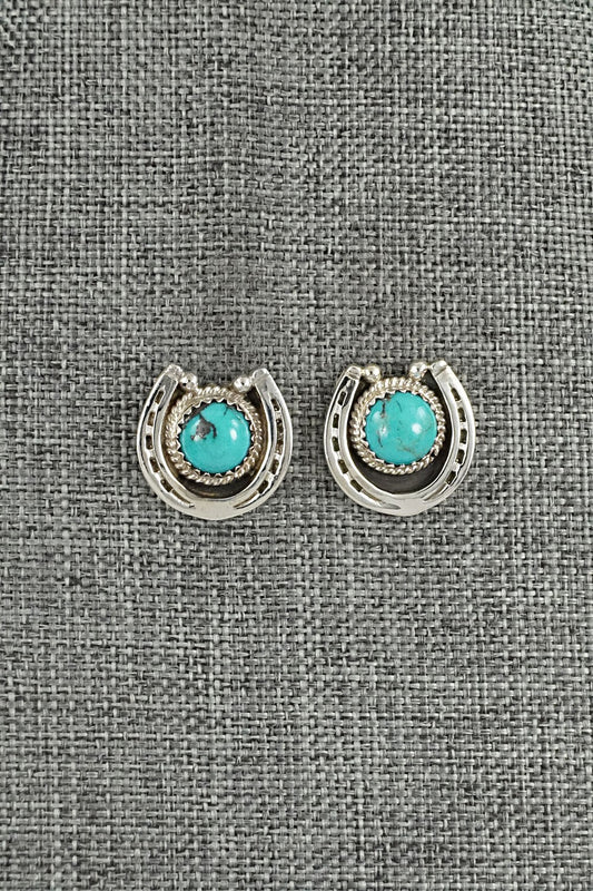 Turquoise & Sterling Silver Earrings - Hiram Largo
